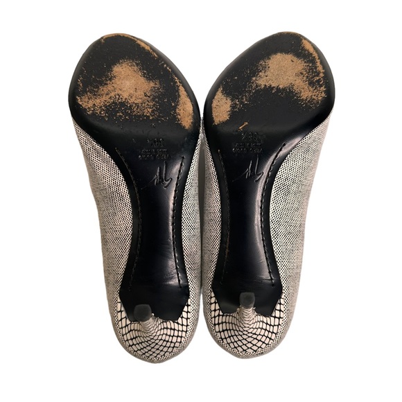 Giuseppe Zanotti Black & White Textured Peep Toe Heels Women's Size 8 38.5 - Picture 4 of 10